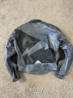 AGVSPORT Jacket Mens 42 Black Leather Motorcycle Padded Armor Racing Riding