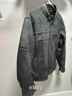 AGV Sport Leather Motorcycle Jacket Mens Size L Black Riding Jacket Padded
