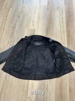 AGV Sport Leather Motorcycle Jacket Mens Size L Black Riding Jacket Padded