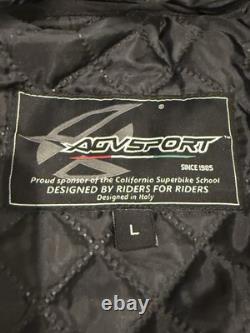 AGV Sport Mens Size Large Classic Style Leather Motorcycle Riding Racing Jacket