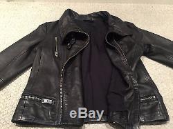 ALLSAINTS Bales Leather Jacket Black US Size 8