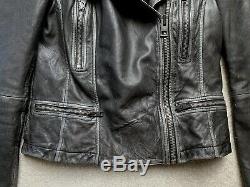 ALLSAINTS Cargo Leather Jacket UK 8 US 4 EU 36 Black/Grey Moto Outerwear