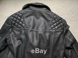 ALLSAINTS Cargo Leather Jacket UK 8 US 4 EU 36 Black/Grey Moto Outerwear