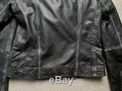 ALLSAINTS Cargo Leather Jacket UK 8 US 4 EU 36 Black/Grey Moto Outerwear