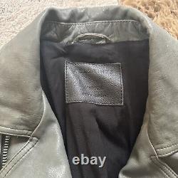 ALLSAINTS Gray leather biker Moto Jacket MENS MEDIUM RW002