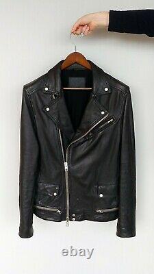 ALL SAINTS Akira Leather Biker Jacket, Black, Mens Sz Medium, NO RESERVE