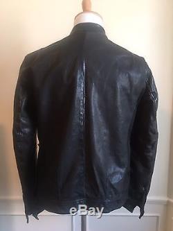 ALL SAINTS Black Leather Biker Jacket! XL