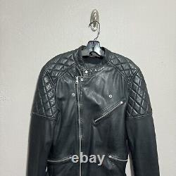 ALL SAINTS Den Biker Black Leather Motorcycle Moto Jacket Mens Sz Medium M