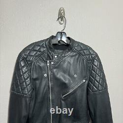 ALL SAINTS Den Biker Black Leather Motorcycle Moto Jacket Mens Sz Medium M