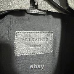 ALL SAINTS Den Biker Black Leather Motorcycle Moto Jacket Mens Sz Medium M