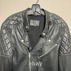 ALL SAINTS Den Biker Black Leather Motorcycle Moto Jacket Mens Sz Medium M