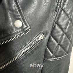 ALL SAINTS Den Biker Black Leather Motorcycle Moto Jacket Mens Sz Medium M