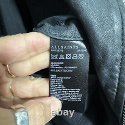 ALL SAINTS Den Biker Black Leather Motorcycle Moto Jacket Mens Sz Medium M