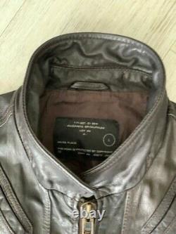 ALL SAINTS Habanero Leather JACKET Brown Size Large Great Condition