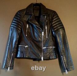 ALL SAINTS Huxley Biker Leather Jacket Size 6