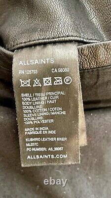 ALL SAINTS Kushiro Leather Biker Jacket Size L