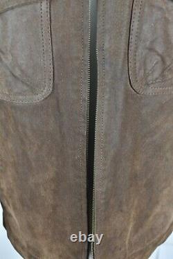 ALPHA INDUSTRIES Brown Leather Jacket size 54 Mens Flyers Biker Bomber