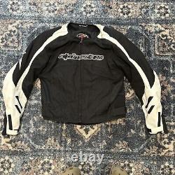ALPINESTARS Jacket Adult LWhite Black Logo Spell Out Motorcycle With Armour