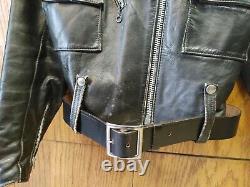 AMF Harley Davidson Cycle Queen leather womans motorcycle jacket Sz 38