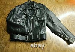 AMF vtg Harley Davidson Cycle Queen woman's leather motorcycle jacket Sz 38