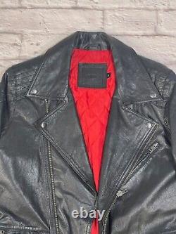 ASOS XS/S Genuine Black Leather Motorcycle/Biker Jacket