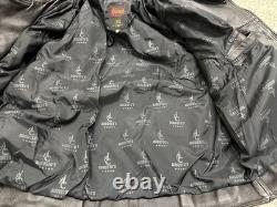 AUGUSTUS Couros Mens Heavy Weight Motor Cycle Jacket Black Lined Shoulder Pads