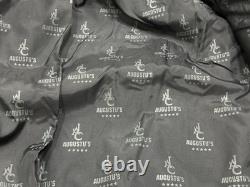 AUGUSTUS Couros Mens Heavy Weight Motor Cycle Jacket Black Lined Shoulder Pads