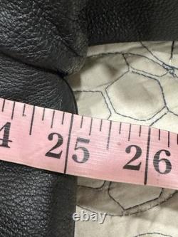 AUGUSTUS Couros Mens Heavy Weight Motor Cycle Jacket Black Lined Shoulder Pads