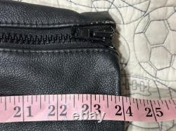 AUGUSTUS Couros Mens Heavy Weight Motor Cycle Jacket Black Lined Shoulder Pads