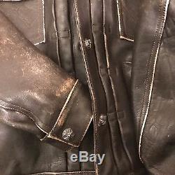 AUTHENTIC 1980s Vintage Chrome Hearts Brown Leather Jacket M