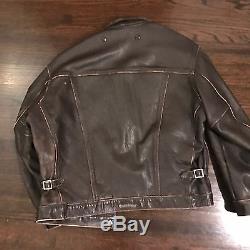 AUTHENTIC 1980s Vintage Chrome Hearts Brown Leather Jacket M