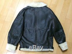AVIATION B3 b-3 M mens flight bomber motorcycle jacket authentic leather used