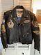 AVIREX Vintage Leather Double Riders Moto Jacket with Patches Small