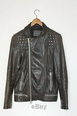AWESOME SAUCE AllSaints Mens CONROY Leather Biker Jacket EXTRA SMALL XS