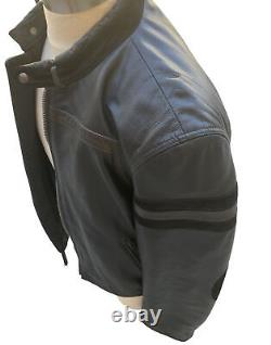 AX GIORGIO ARMANI EXCHANGE MENS BLACK LEATHER MOTO CAFE RACER JACKET Large 42