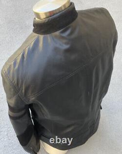 AX GIORGIO ARMANI EXCHANGE MENS BLACK LEATHER MOTO CAFE RACER JACKET Large 42