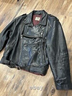 A&P Melbourne Lancer Leather Cowhide Biker Motorcycle Jacket Men's 42/44, M/L