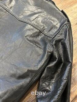 A&P Melbourne Lancer Leather Cowhide Biker Motorcycle Jacket Men's 42/44, M/L