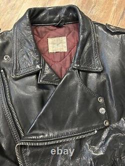 A&P Melbourne Lancer Leather Cowhide Biker Motorcycle Jacket Men's 42/44, M/L