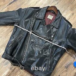 A&P Melbourne Lancer Leather Cowhide Biker Motorcycle Jacket Men's 42/44, M/L