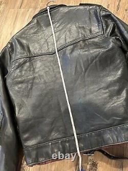 A&P Melbourne Lancer Leather Cowhide Biker Motorcycle Jacket Men's 42/44, M/L