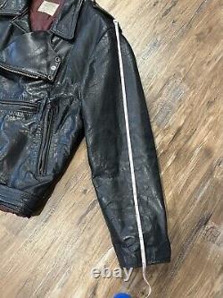 A&P Melbourne Lancer Leather Cowhide Biker Motorcycle Jacket Men's 42/44, M/L