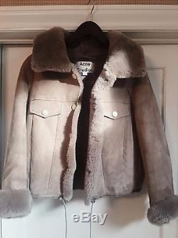 Acne Studio Shearling Jacket in Stone Size Small