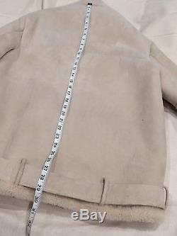 Acne Studios Beige Suede Shearling Velocite Leather Oversized Jacket 36 Small