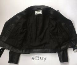 Acne Studios MOCK leather moto jacket Black & SILVER Size 38