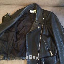 Acne Studios Merci Black Leather Motorcycle Jacket 34 Small