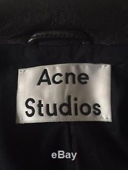 Acne Studios Mock Black Leather Jacket sz FR 36 sz US 4