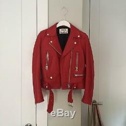 Acne Studios Mock Leather Jacket Red Size 34