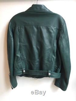 Acne Studios Moto Dark Green Lambskin Leather Jacket Size 40