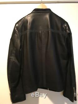 Acne Studios Neil Taped Mens Biker Moto Leather Jacket Black 50 / M